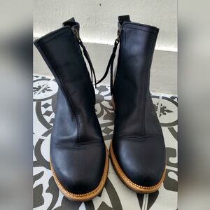 Toms Black Ankle Boots with Tan Sole